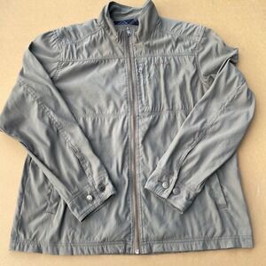 Orvis Jackets Mens Size M Gray Casual Outdoor Full Zip Plaid Lined Lightweight